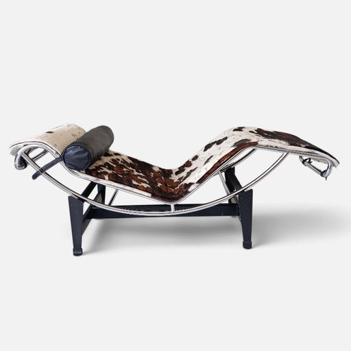 Charlotte Perriand Pierre Jeanneret Le Corbusier Chaise Longue 1970-80s LC4 Cassina Pony 1970-80s Tricolore