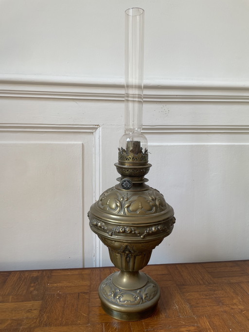 Brass oil lamp