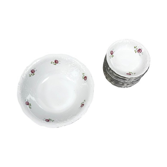 Image 1 of Porcelain set from the Wałbrzych Porcelain Factory - 13 pieces, floral decoration, PRL