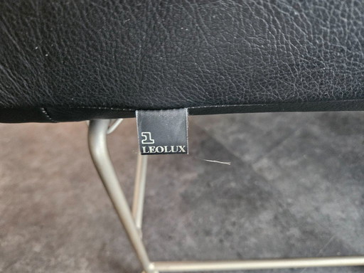 2x Leolux Volare + Hocker Zwart Leder