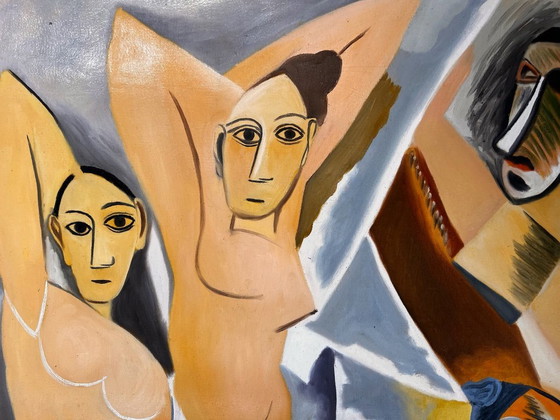 Image 1 of Les Demoiselles d’Avignon - Pablo Picasso - oil on canvas (rolled up)