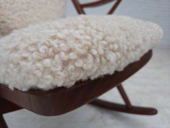 Anni '60, Sedia a dondolo danese di Frank Reenskaug, Modello 182, Pelle di pecora. – Sedie a dondolo, Wood (photo 11 of 17)