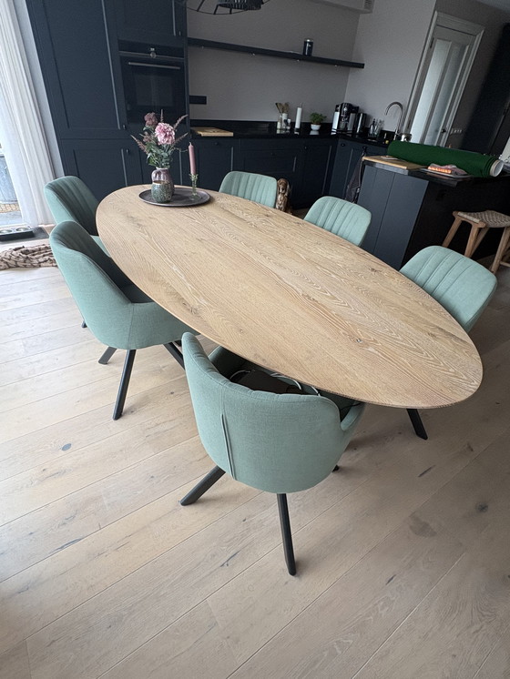 Image 1 of 6× Design Esszimmerstuhl Meijer – Stoff Villa Nova (Cambay Oregano)