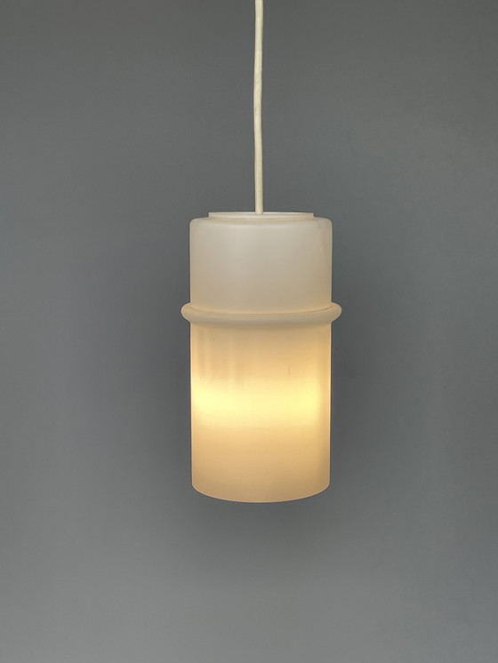 Image 1 of Set van Twee Melkglazen Hanglampen, Raak, Nederland, 1960's