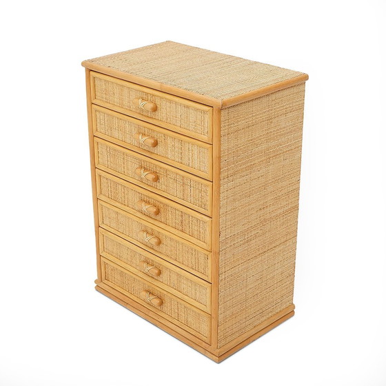 Image 1 of Rieten ladekast, jaren 1980