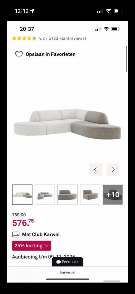 Image 1 of Divano angolare modulare color talpa Karwei "Lieve"