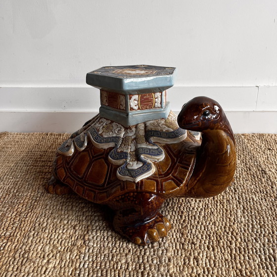 Image 1 of Support pour plantes en forme de tortue en céramique, années 70