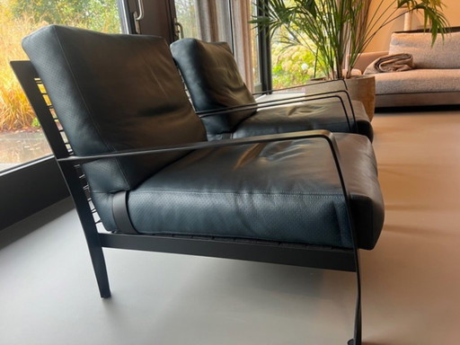 Sillas Minotti Richards CM.72 Pelle Aspen -25 azul marino