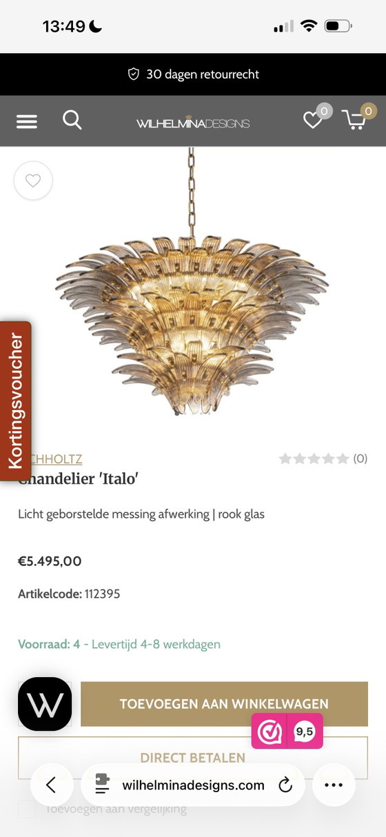 Lampadari Eichholtz – Glass, Metal (photo 5 of 5)