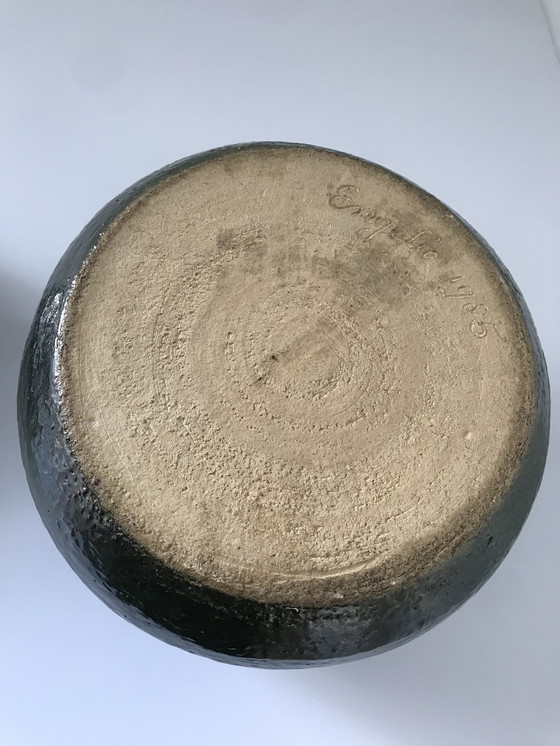 Image 1 of Pot en céramique fait main – émaillé vert foncé