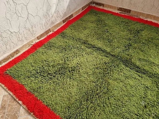 Moroccan Berber rug in green and red 300x200 cm – handmade rug – Rugs & carpets, Wool, Cotton, Vintage (photo 6 of 8)