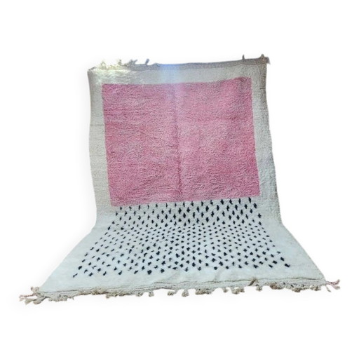 Auténtica alfombra Beniouarain 300x200 cm rosa y crema