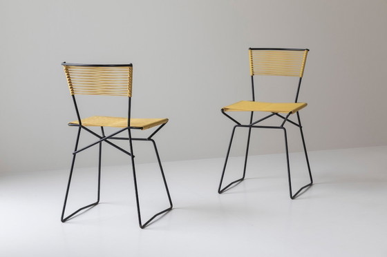 Image 1 of Satz von 6 „Spaghetti“-Esszimmerstühlen, Frankreich, 1960er Jahre.