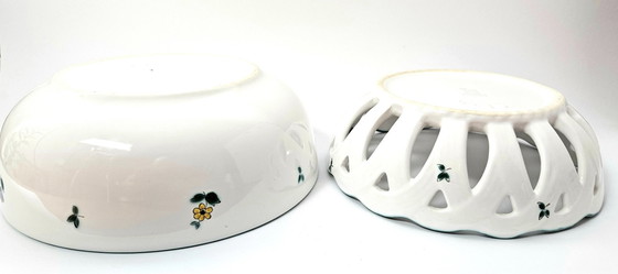Image 1 of Ensemble de 2 bols à fruits ou de service en céramique GMUNDNER KERAMIK (Autriche) | Style vintage, peints à la main