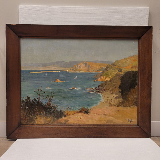 Image 1 of Óleo Sobre Cartón “Vista De La Costa De Villefranche”, Rene Charles Edmond His, 1903 – Francia