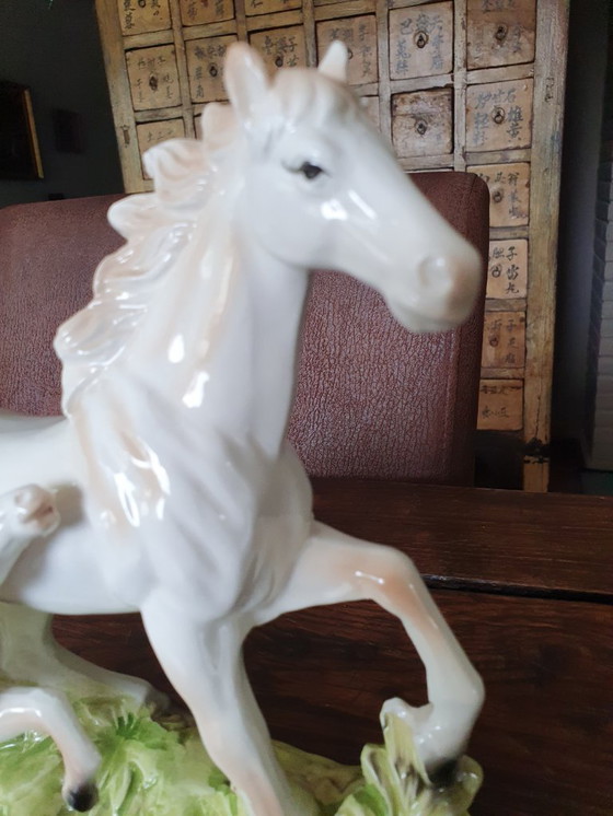 Image 1 of Vintage Kramische figurine of a mare with foal ca. 1950-1970