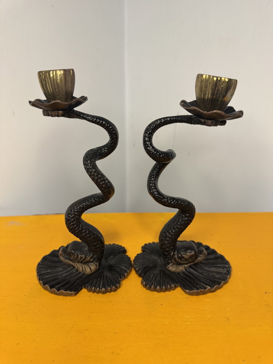 Image 1 of Pair of neoclassical style candle holders