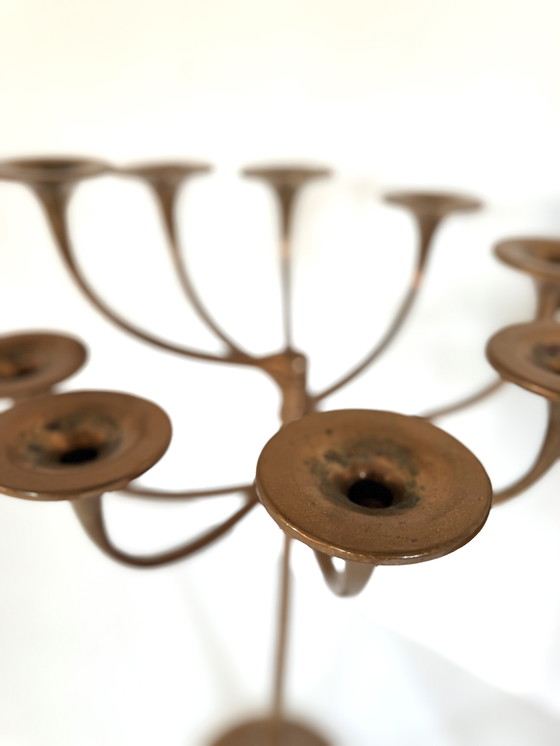 Image 1 of Candeliere brutalista XL in bronzo, Michael Harjes '70