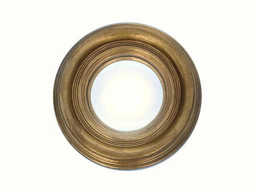 Round Mirror Bulb Glass In Gold