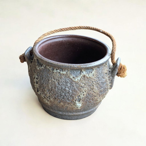 Rarità! Cesto sospeso vintage | Fat Lava Design | Vaso da fiori di metà secolo anni '50/'60