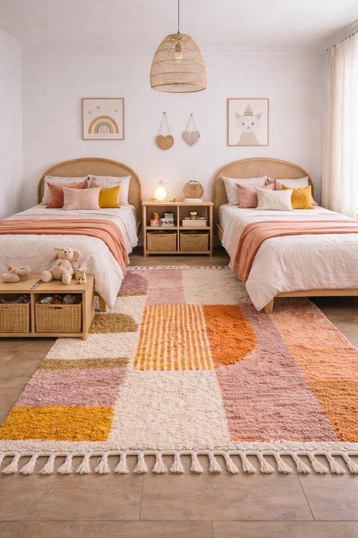 Tapis en laine Marocain d’atlas artisanale traditionnelle 2/3 m