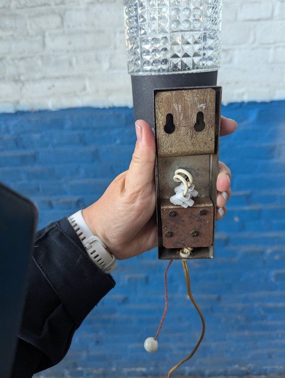 Image 1 of Lampada da parete vintage - cristallo/acciaio - Germania 1960