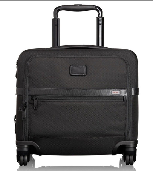 TUMI Alpha 2 Compact - 4 Wheel - Zwarte Business Trolley – reistassen, Nylon