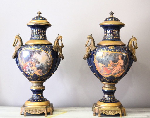 magnificent pair of 19th century vases