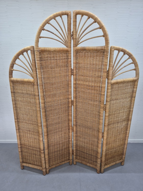 Vintage rattan with bamboo room screen/room divider. – Wicker (photo 10 of 11)