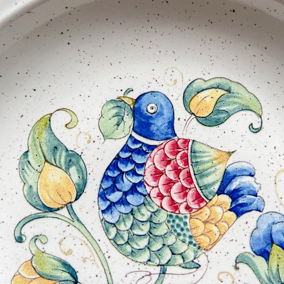 6 Piatti Fondi Italiani in Maiolica Maculata "TIFFANY" – Motivo Uccello Vintage – Stoviglie (photo 4 of 5)