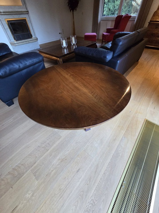 Grande Table Basse Ronde Classique en Acajou – Ø 125 cm – Tables basses, Wood (photo 3 of 5)