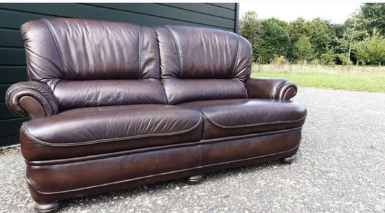 Image 1 of Klassiek leder chesterfield bank