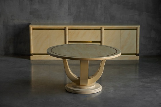 Image 1 of Faux-Marble Lacquered Sideboard by Jean Claude Mahey, France, 1970s