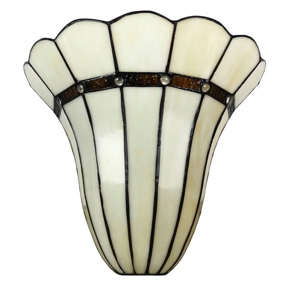 Aplique de pared Tiffany flor, Cristal, Vidrio, Blanco (foto 5 de 5)