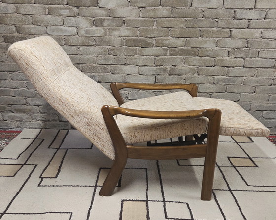 Image 1 of Vintage Scandinavische relaxfauteuil van gebogen hout – jaren 60/70