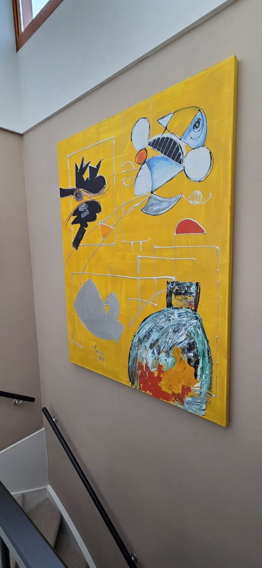 Origineel schilderij van Nederlandse kunstenaar Jonas 1964