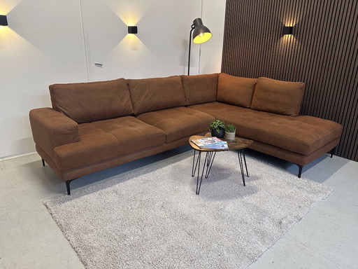 Cognacfarbenes Ecksofa 305x217 cm
