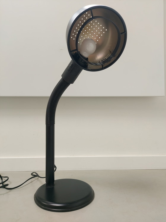 Image 1 of Vintage Space Age ALDA zwarte zwanenhals bureaulamp 