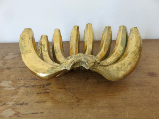 Banana sculpture in gilded resin, vide poche, 80s - 90s, Decorative Objects, Gold (photo 5 of 11)