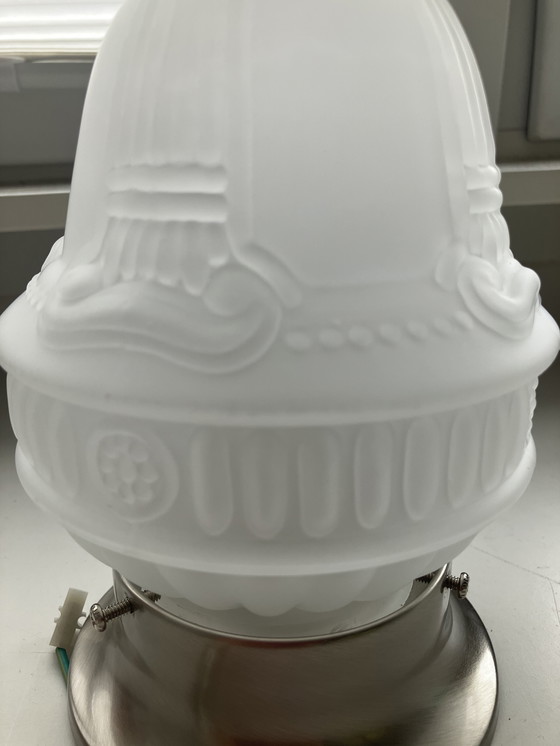 Image 1 of Lampada a stelo smaltata in stile Art Deco vintage