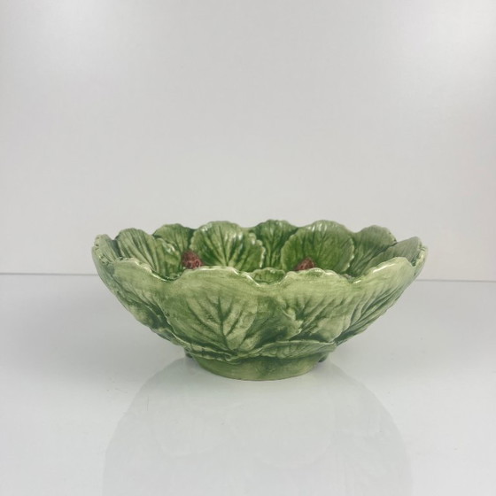 Image 1 of Ciotola/scolapiatti in ceramica a forma di foglia e fragola