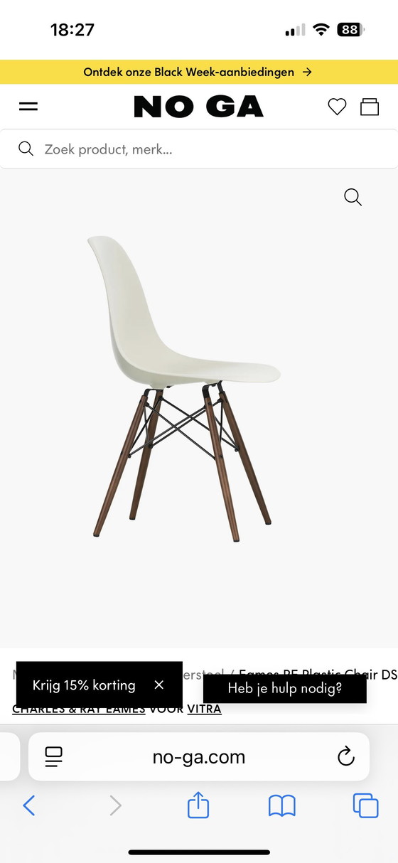 Image 1 of 2 x sedia Vitra Eames DSW in acero scuro