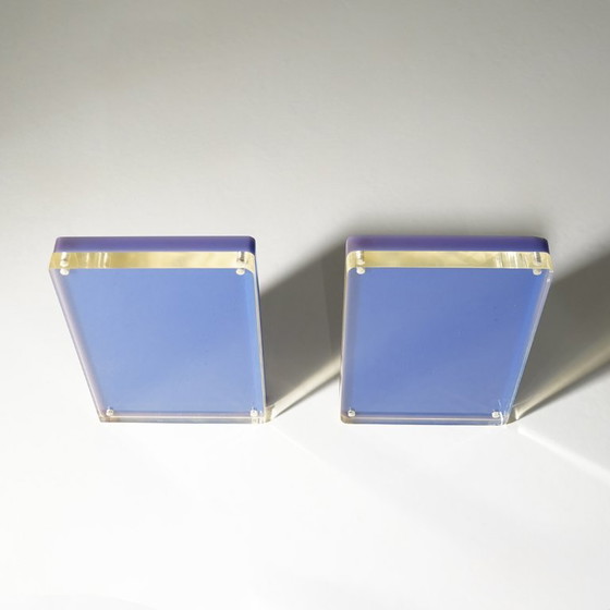 Pair of Blue and Clear Perspex Photo Frames, 1970s – Plastic, Plexiglass (photo 5 of 13)