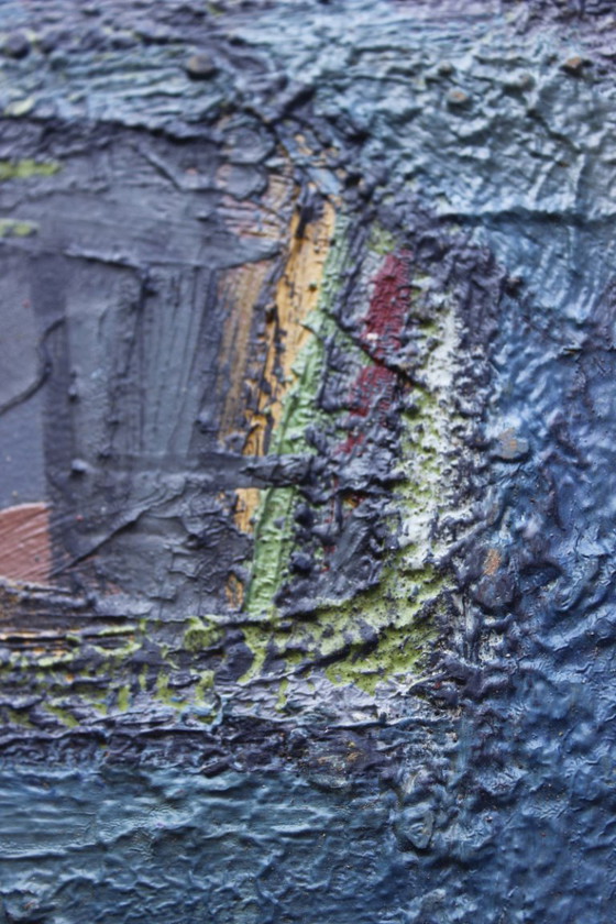 Image 1 of Jean Besnard (1922-2007) Huile Sur Panneau Abstraction Architecturale 1972