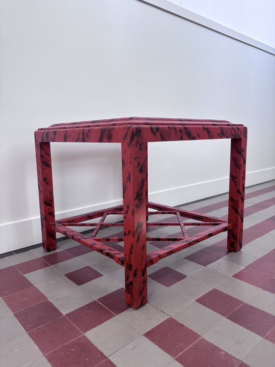 Image 1 of set of 2 Hollywood Regency Chinoiserie - faux Tortoise shell coffee tables