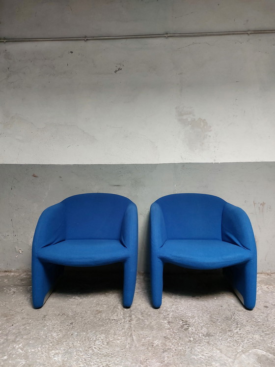 Image 1 of 2 X Blue Artifort Ben Armchairs