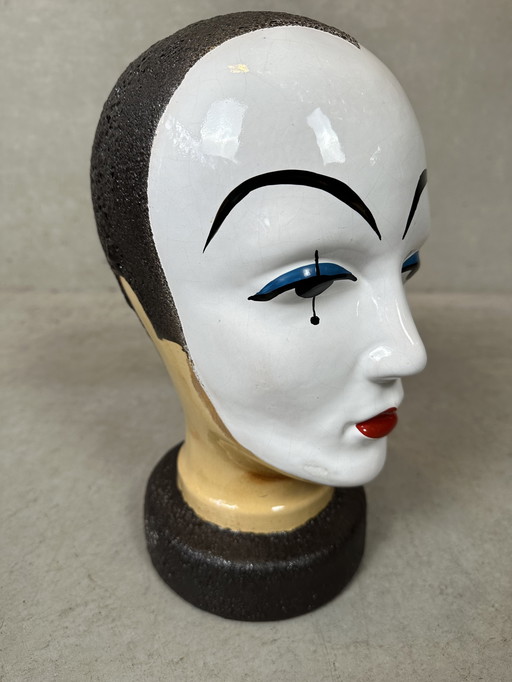 Vintage ceramic head 'Pierot' - West Germany