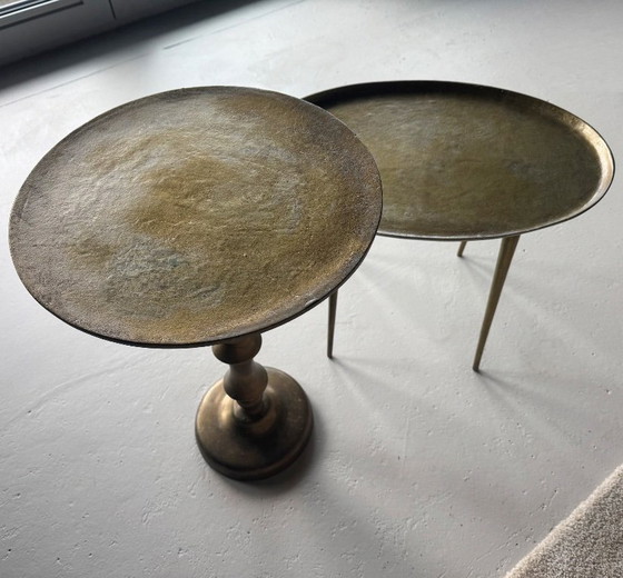 Image 1 of wrist pots oval side table brass