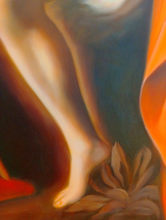 Image 1 of Pair of museum-quality oil paintings on canvas, classical reproductions