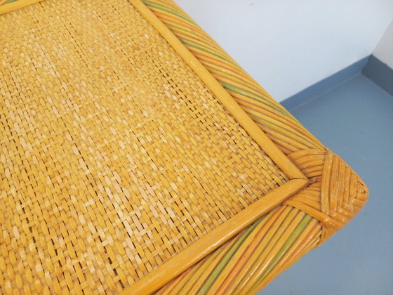 Image 1 of Vintage dressoir/opbergmeubel van rotan en gevlochten rotan uit de jaren 70.